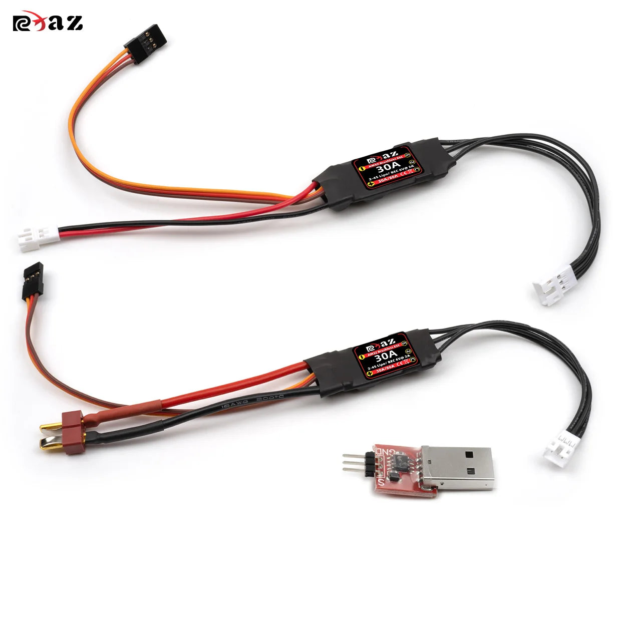 RCXAZ AM32 Programmable 30A ESC Speed Controller for 1/18 1/24 RC Cars Axial SCX24 FCX24 TRX4M 2-3s DIY Cars Performance Upgrade