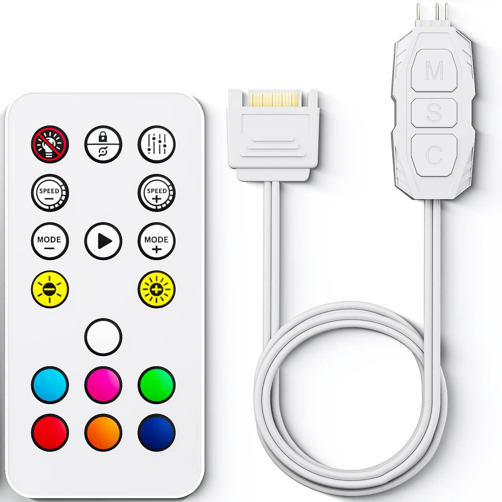 GSCOLER Controller Supports 5V ARGB DIY devices SATA power interface Dual-mode control of lights and speed