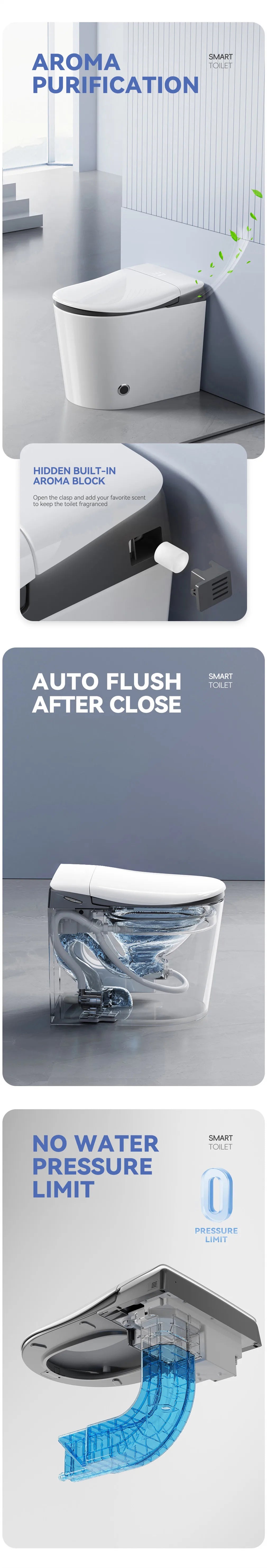 High-End Modern Foot Sensor Flush Innovation Floor Mounted Intelligent Commode Toilet Water Closet Intelligent Smart WC Toilet