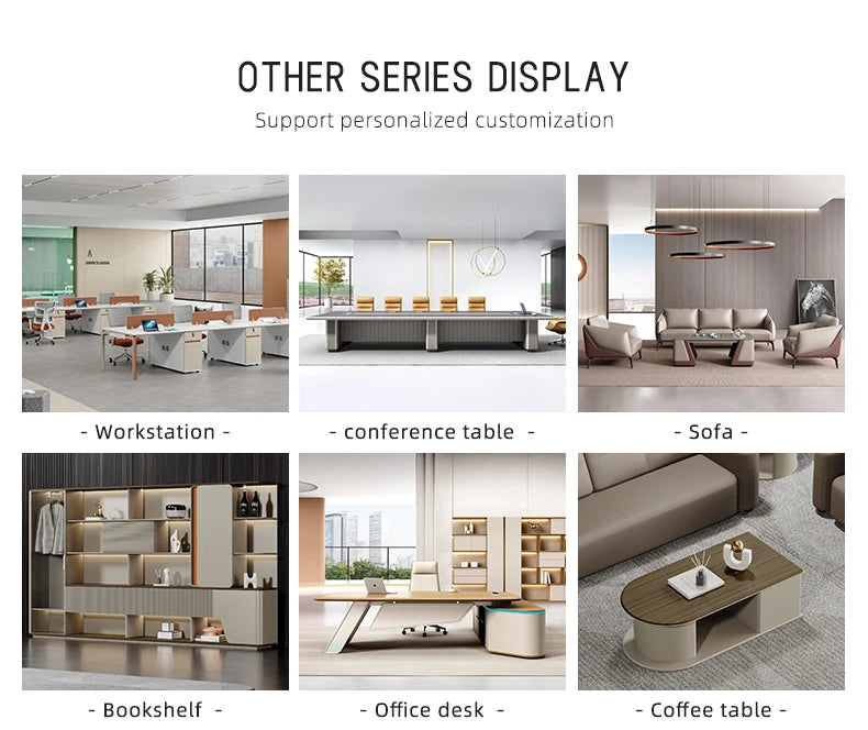 High-End Luxury Extendable L-Shaped Office Boss Table CEO Computer Desk File Cabinet Luxury Work Desk Office Building