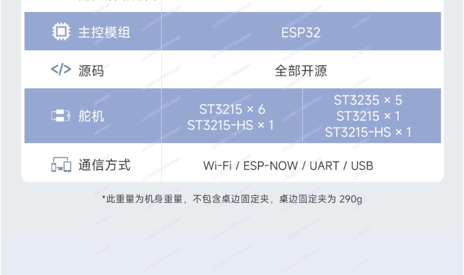 5 + 1 degree of freedom high torque bus rudder robotic arm ESP-NOW wireless control ROS2 programming education