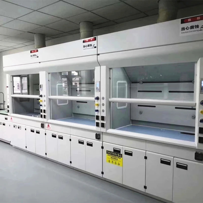 Modern Industrial Steel Laboratory Ventilation Hood Corrosion-Resistant Ducted Fume Chamber Hospital Biology Factory University