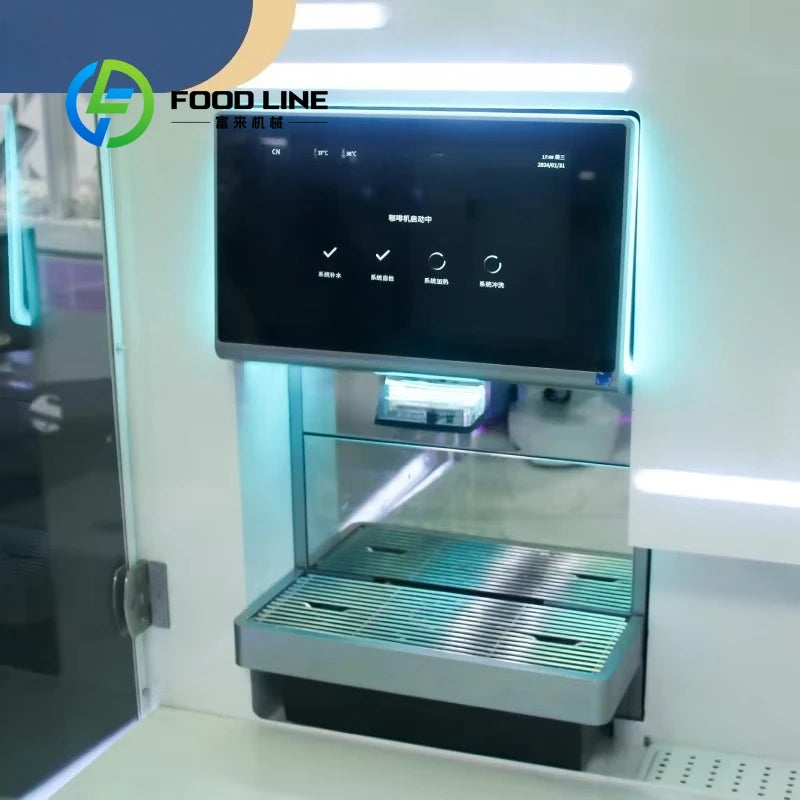 Customized 24H Smart Unmanned Coffee Kiosk Automatic Coffee Robot Vending Machine for Commercial Catering