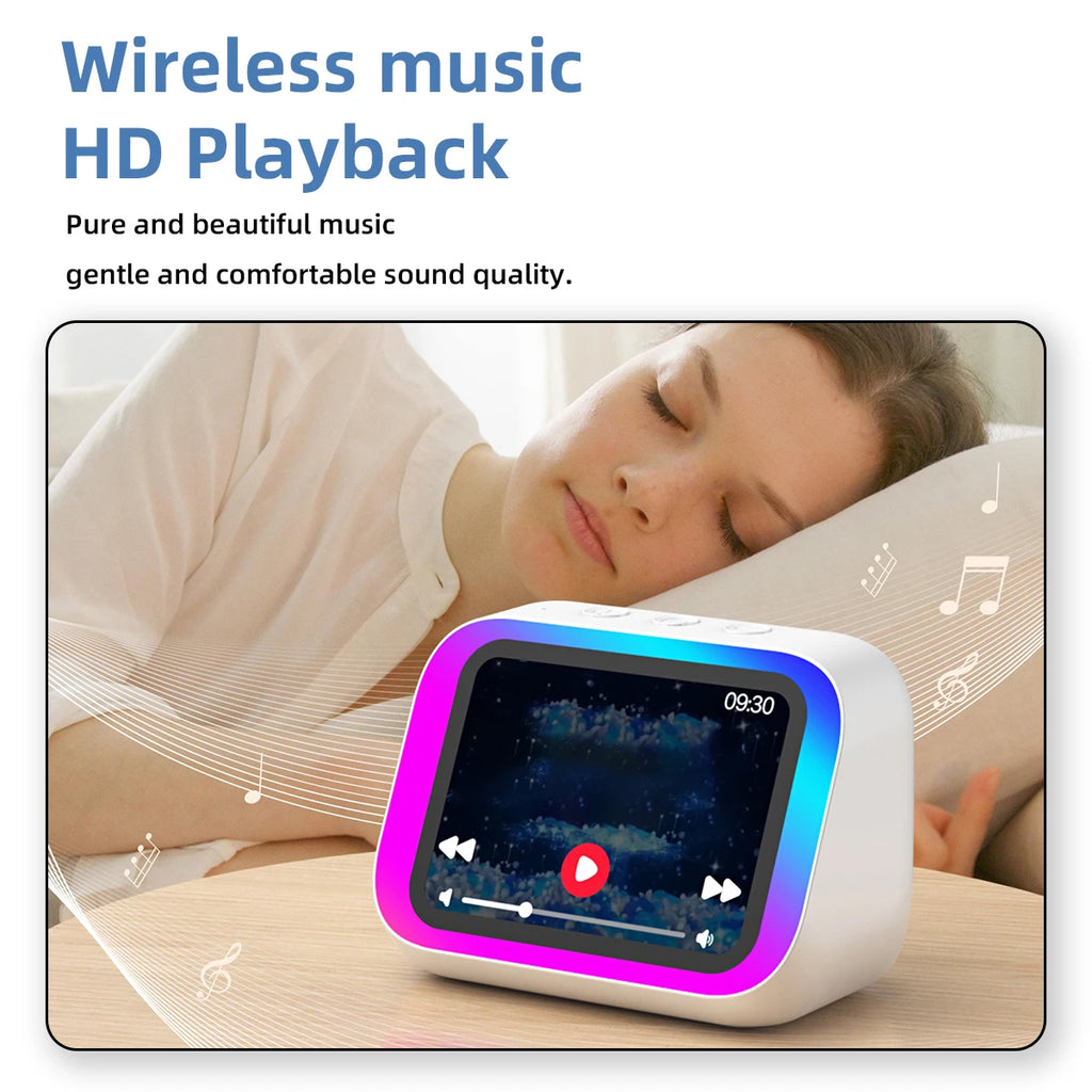 Smart Speaker AI Home Assistant Audio Center HD Large Screen High-Power Speaker Electronic Photo Album 7-Color Lighting for Gift