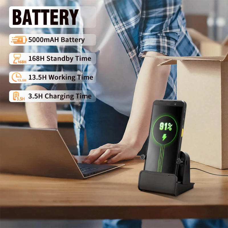 TC60 6 inch PDA Rugged Android Smart Terminal 2D Barcode Scanner with WIFI Bluetooth High Quality Mobile Industrial RFID