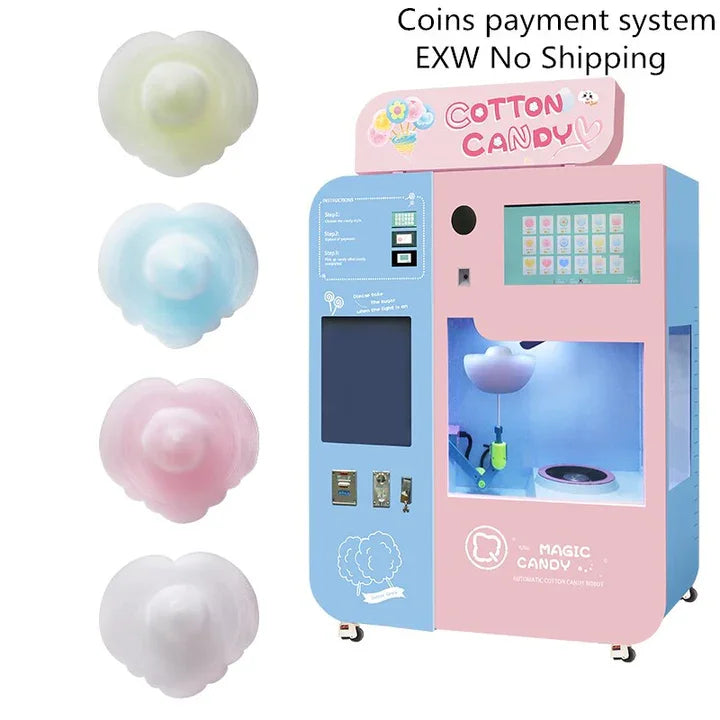Customized Coin Operated Cotton Candy Vending Machine Automatic Commercial High Profit Mall Business Hot Sale