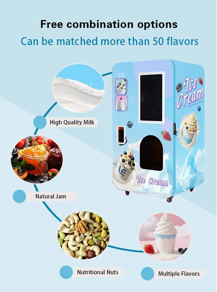 Customized Remote-Managed Ice Cream Vending Machine Factory Direct Smart Management High Output Cooling Safe Use For Business