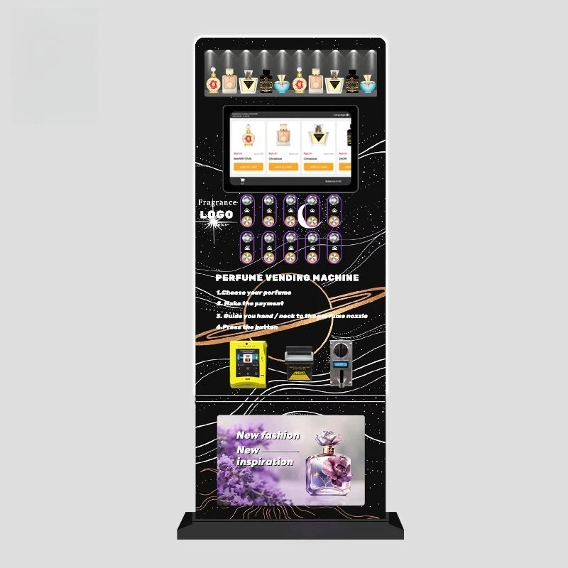 High Efficiency Customized Commercial Street Freestanding Perfume Spraying Fully Automatic Vending Machine