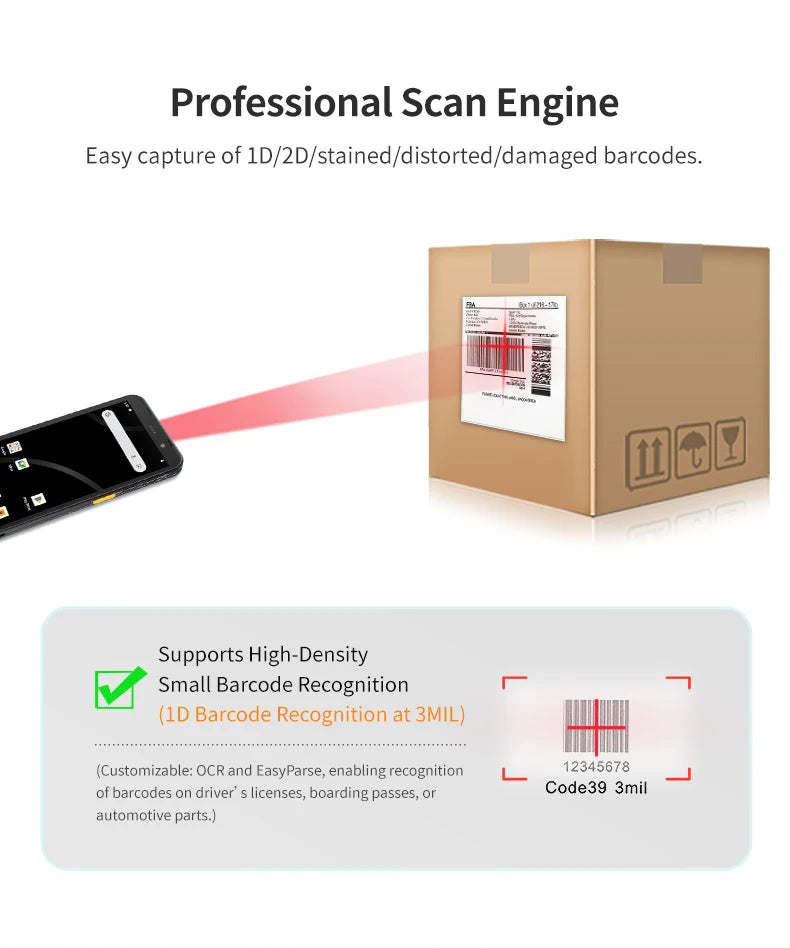 TC60 6 inch PDA Rugged Android Smart Terminal 2D Barcode Scanner with WIFI Bluetooth High Quality Mobile Industrial RFID