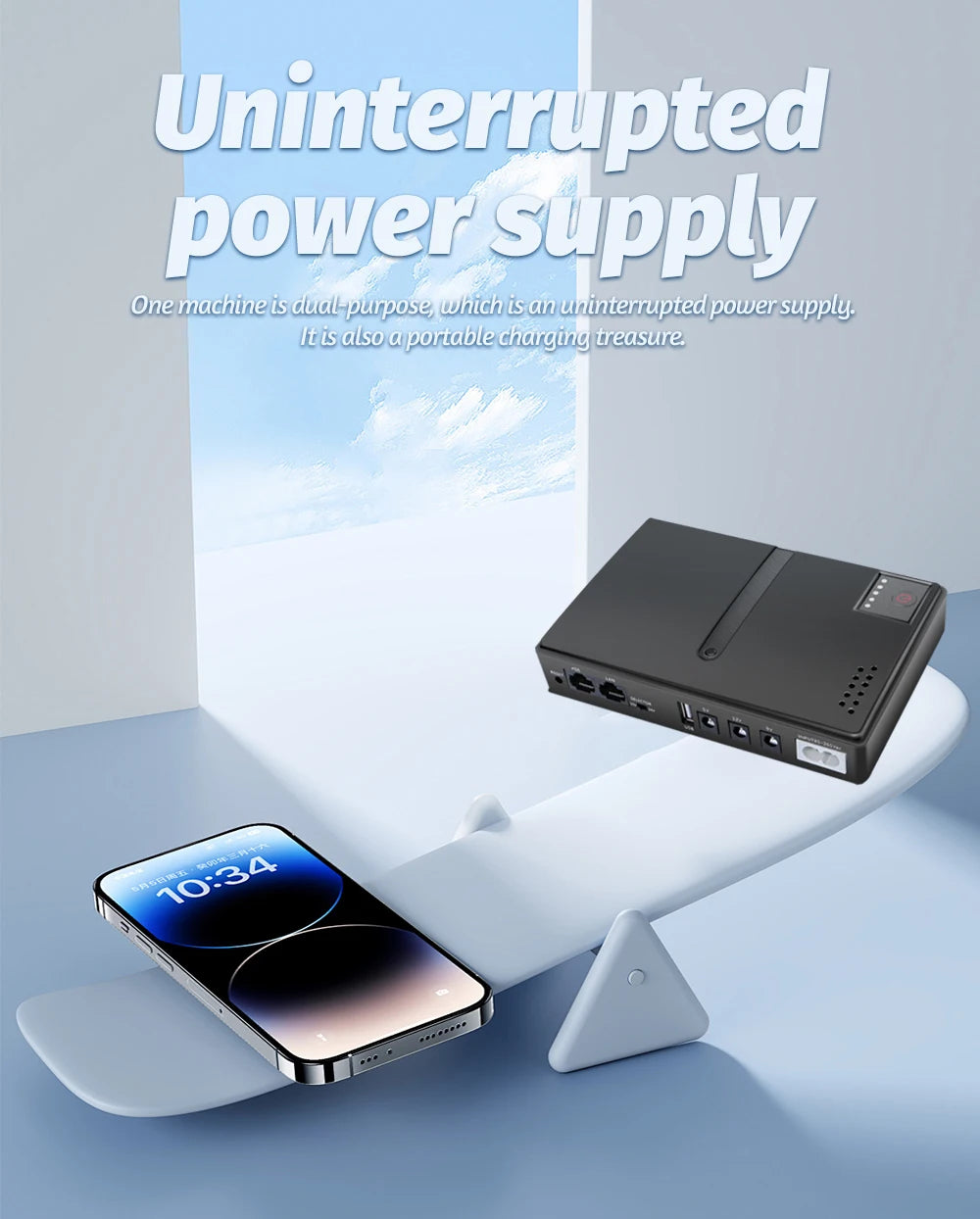 UPS 5V 9V 12V Uninterruptible Power Supply Mini Portable Multipurpose Mini EU UPS Battery Backup For Wifi IP Camera Router Phone
