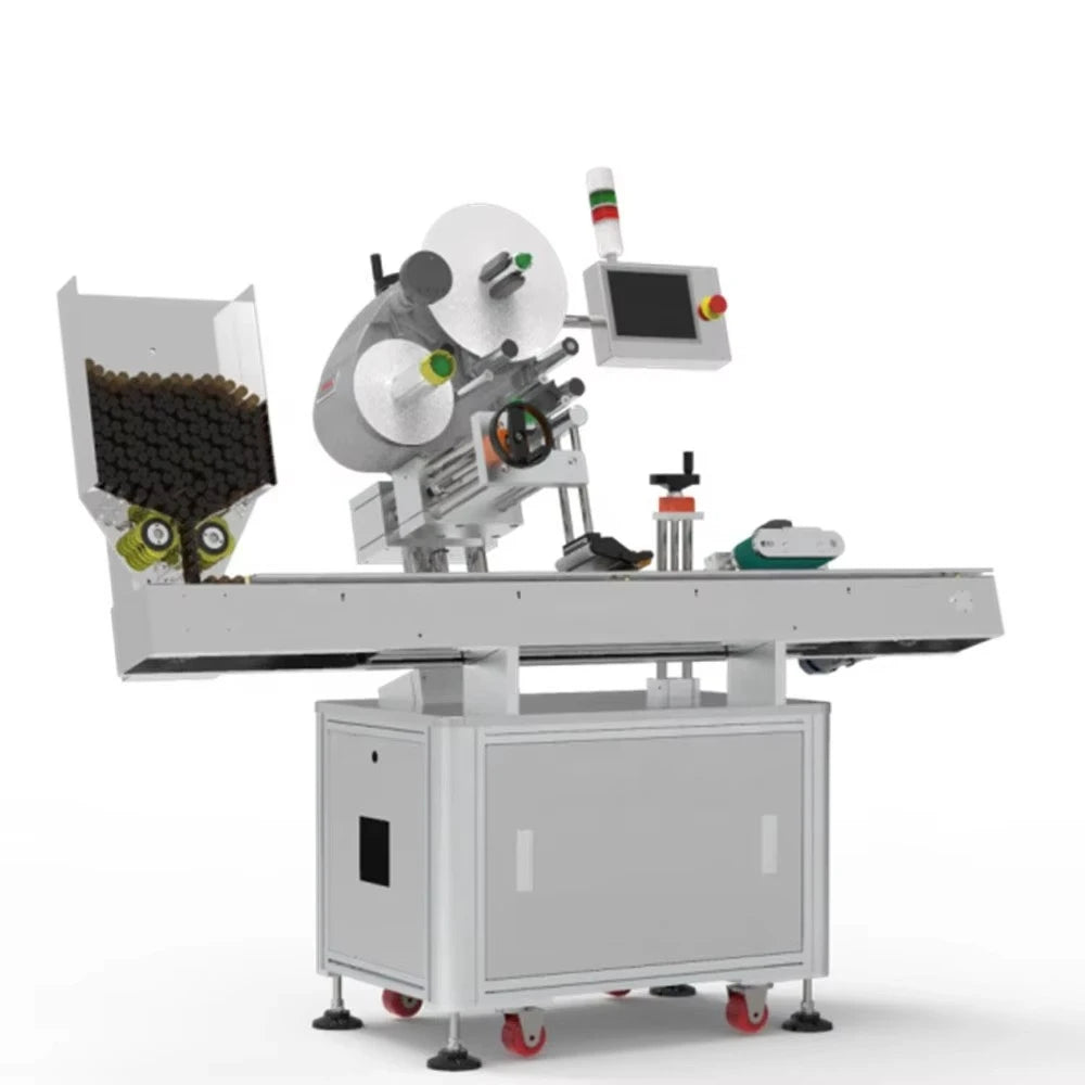 Automatic Tube Labeling Machine Tube Labeler Tube Label Applicator with Feeder and Printer