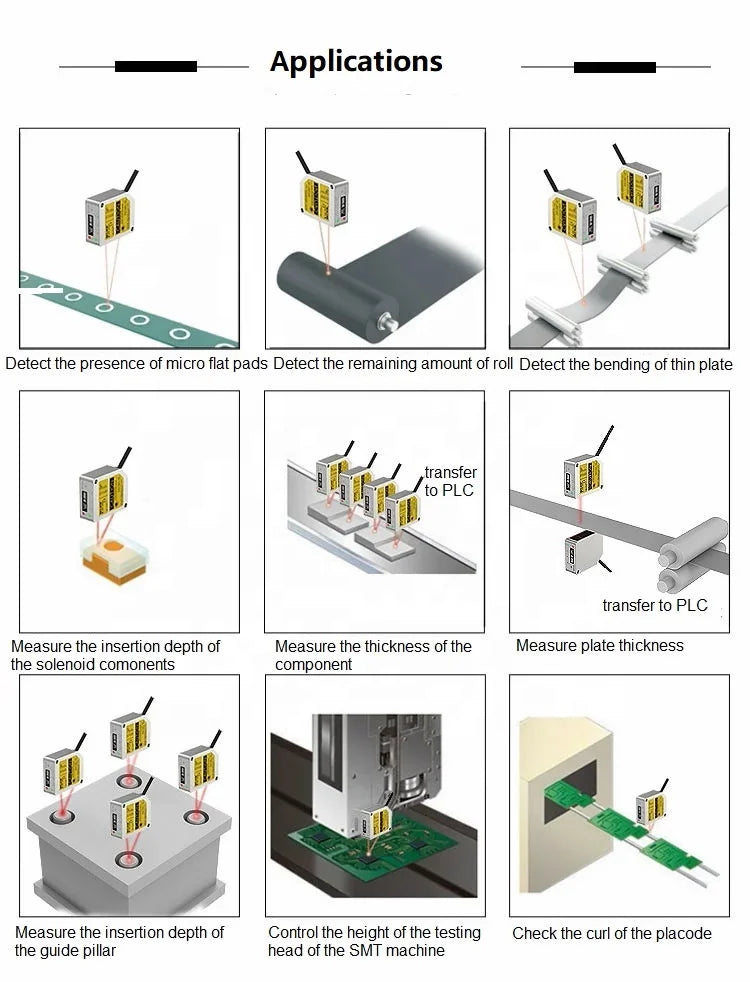 High Precision Distance Laser Ranging Displacement Sensors Square Laser Distance Detection Sensor for Cutting Machine