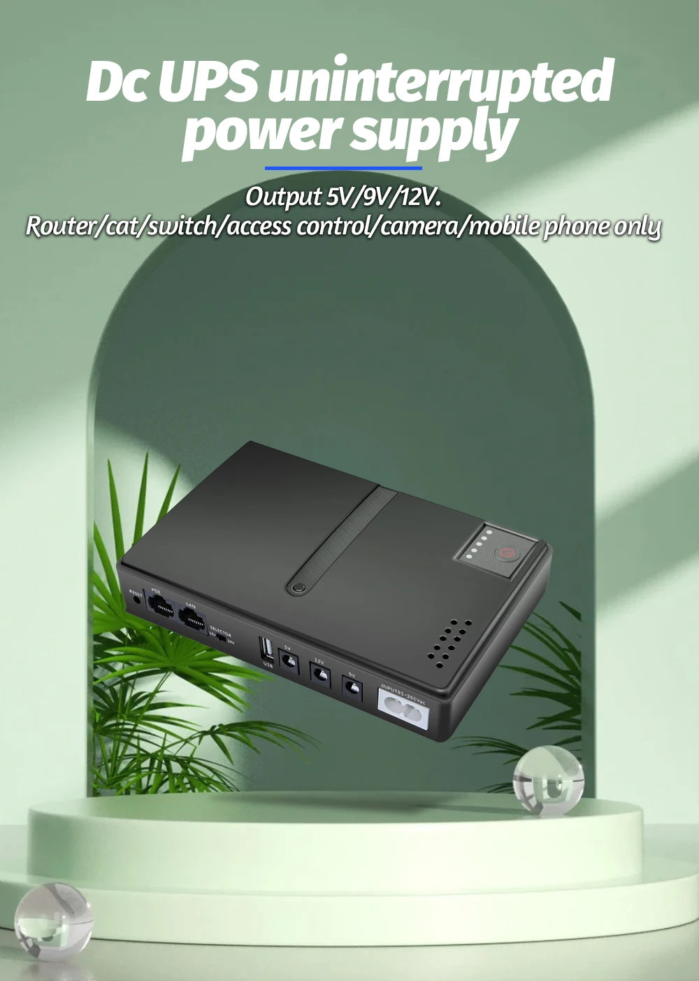 DC UPS Uninterruptible Power Supply No Battery 5V 9V 12V POE Backup Power EU Plug For Router Modem Camera ONU CCTV