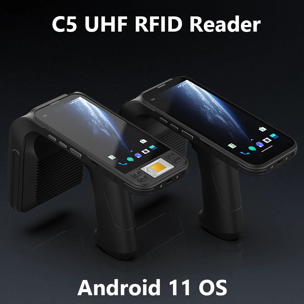 6 Inch Rugged Android PDA Barcode Scanner UHF Rfid Reader Antenna Mobile Industrial Handheld Terminal with Fingerprint Reader
