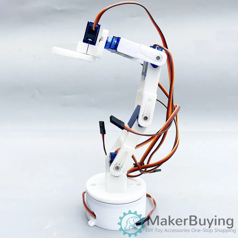6dof 3D printing white six axis robotic arm DIY robot assembly 3D printing product SG90 SNAM7600