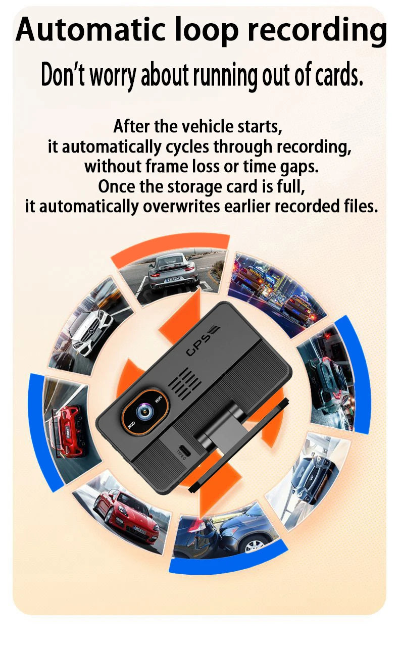 New Smart Car Built-in GPS Plug and Play HD Dash Cam Head-Up Display All-in-One with Wireless WiFi Connectivity