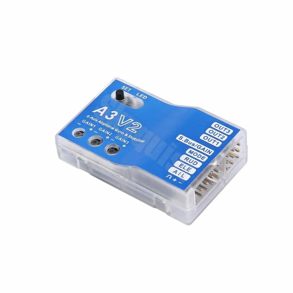 High-quality 3 Axis Gyro A3 V2 Aeroplane Flight Controller Stabilizer for RC Airplane Fixed-wing Copter