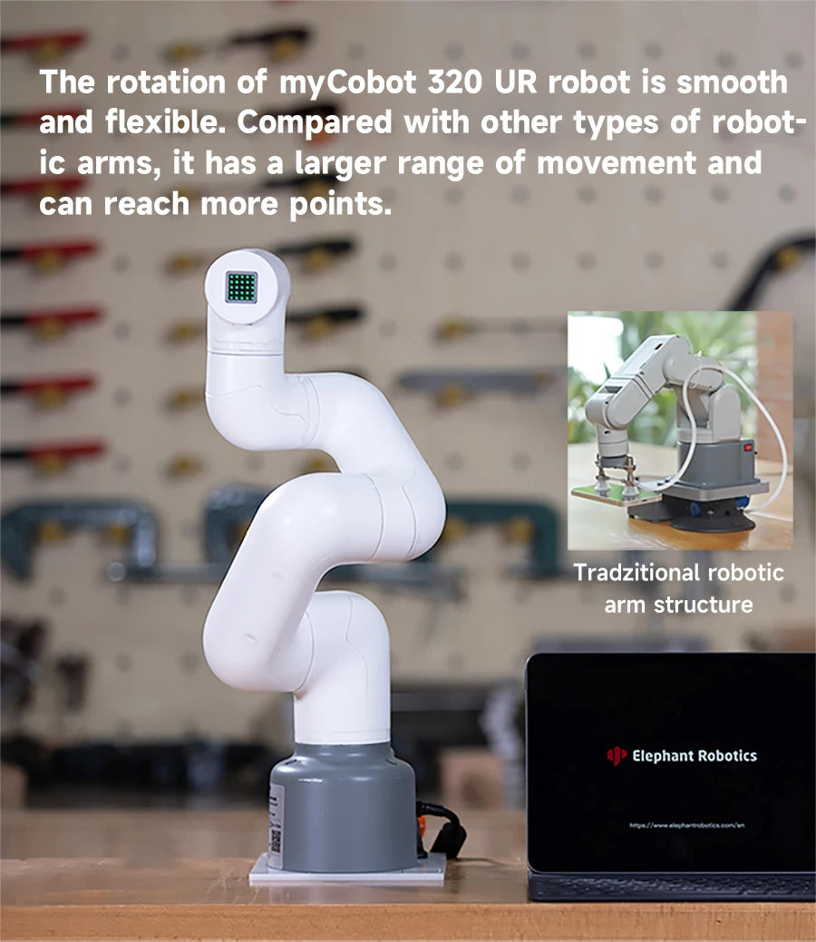 myCobot 320 M5 Robotic Arm 7DOF Collaborative Robot 1KG Load Support APP Control ROS2 Simulation Python C JavaScript Programming