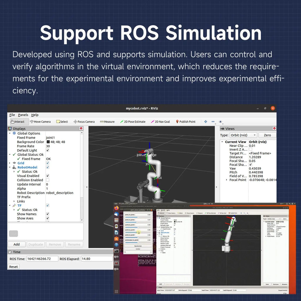 myCobot 320 M5 Robotic Arm 7DOF Collaborative Robot 1KG Load Support APP Control ROS2 Simulation Python C JavaScript Programming