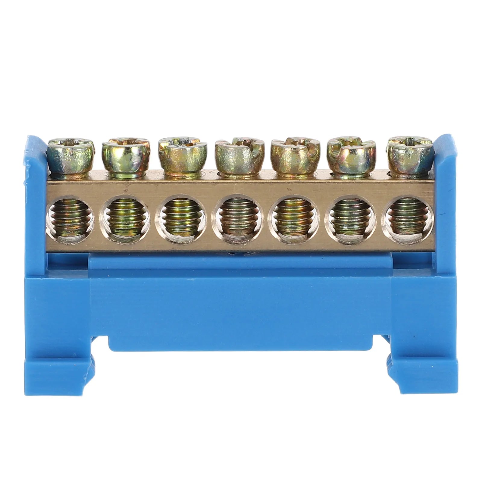 Terminal Block Terminal Bus Bar 7 Positions Screw Grounding Strip Block Din Rail Type Bottom Seat Electrical Terminal Strip
