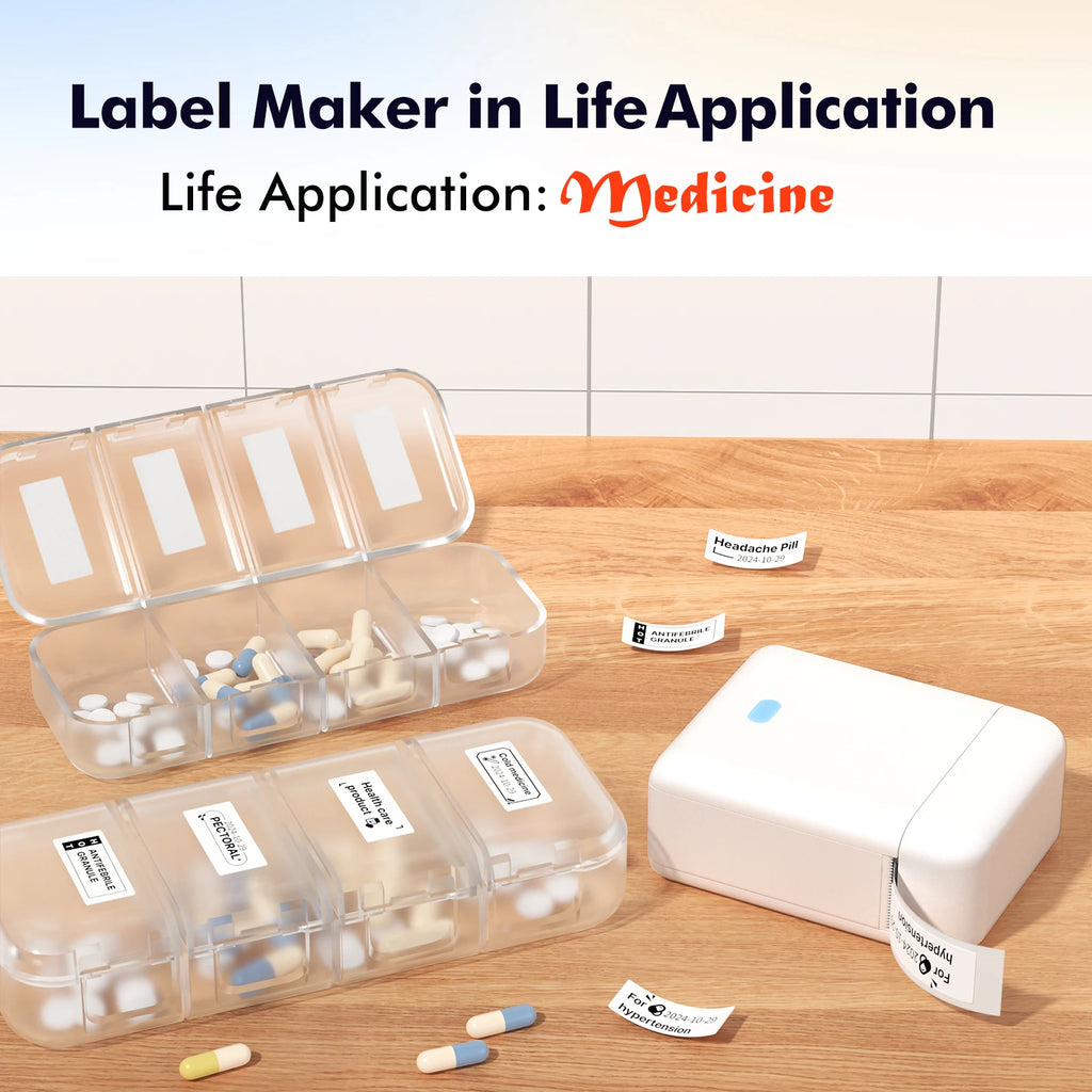 Self-adhesive Label Maker Address Label Printer Bluetooth Thermal Printer for Business Office School Home Barcode Logo Clothing