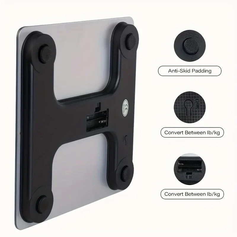 Precision Digital Bathroom Scale with Large LED Display Temperature Sensor kg Scale for Home Gym Daily Use