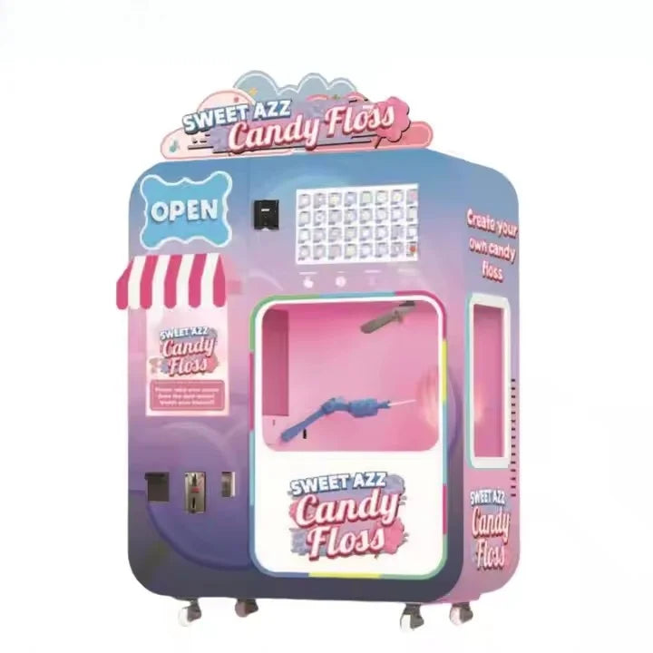 Cotton Candy Machine Robot Factory Customized Commercial Fully Automatic Vending Machine for Shopping Mall Multi-Flavor