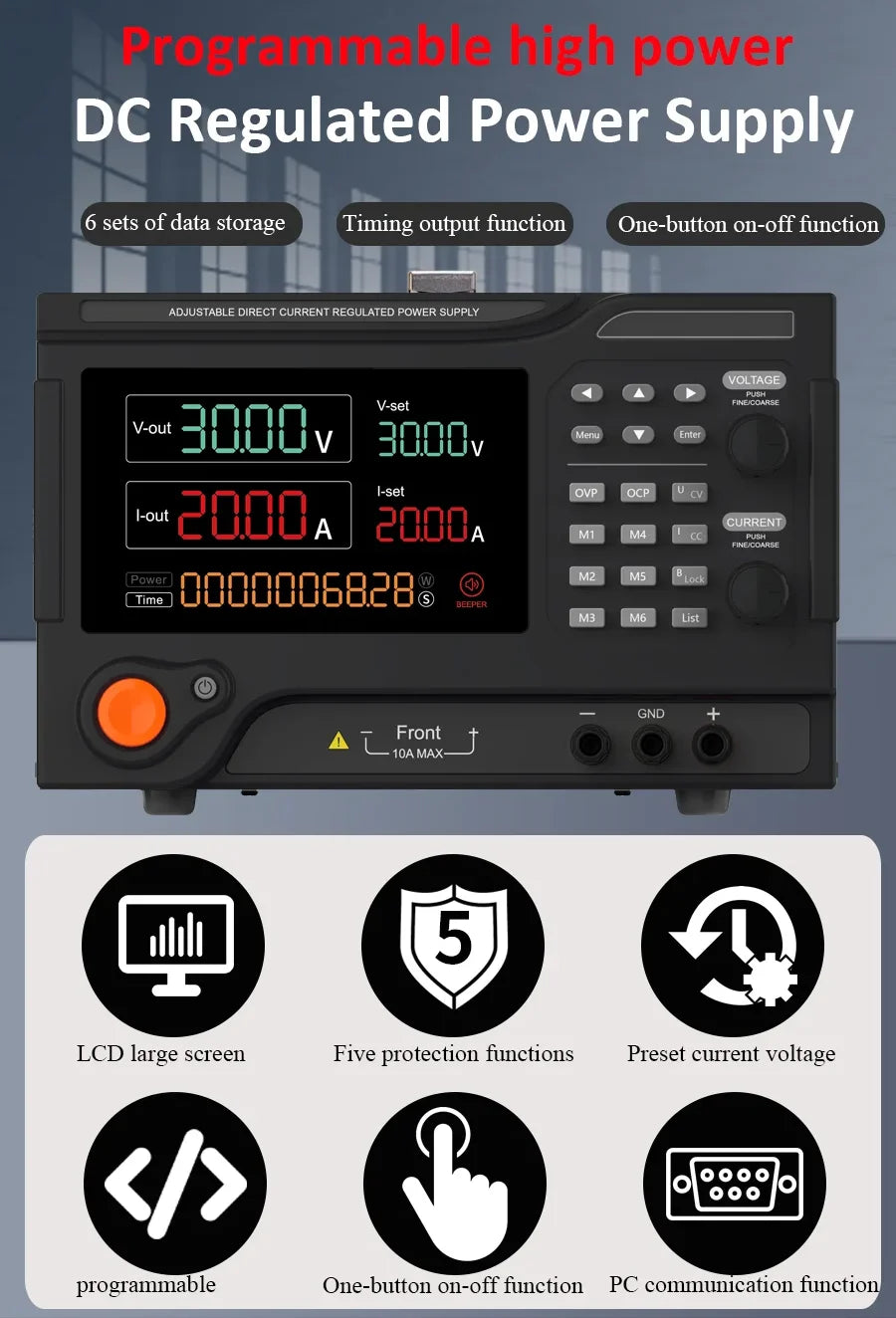laboratory adjustable 800V 3A programmable dc power supply