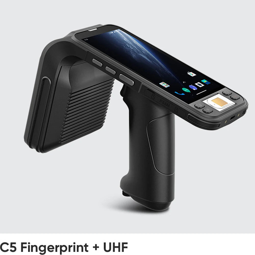 6 Inch Rugged Android PDA Barcode Scanner UHF Rfid Reader Antenna Mobile Industrial Handheld Terminal with Fingerprint Reader