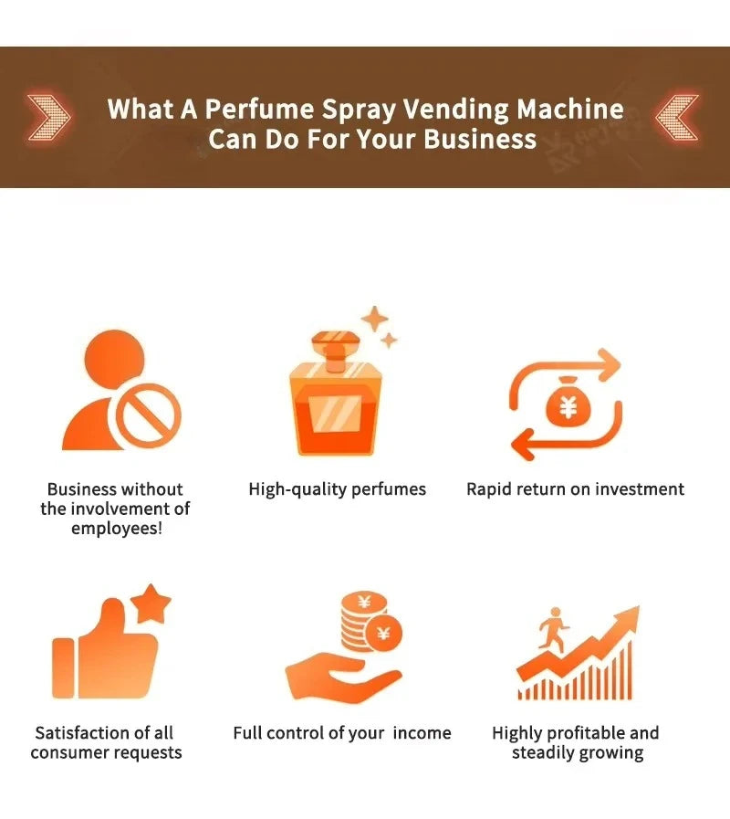 High Efficiency Customized Commercial Street Freestanding Perfume Spraying Fully Automatic Vending Machine
