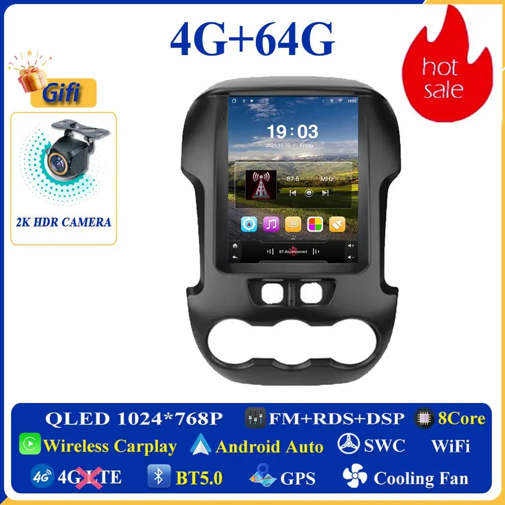 9.7 inch Android 16 Car For Ford Ranger 2012 2013 2014 2015 GPS Navigation High-performance CPU DVD Player Car Stereo Head Unit