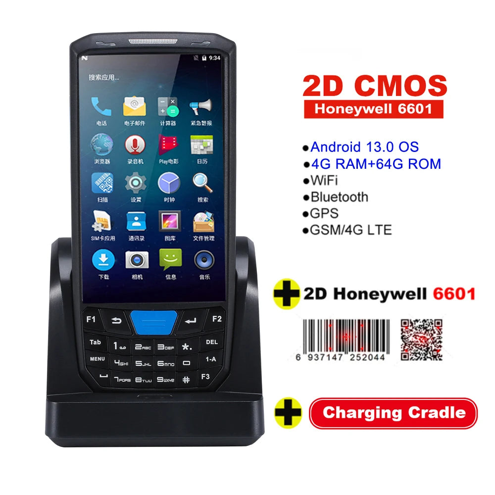 RUGLINE PDA Android Handheld Terminal Honeywell Barcode Scanner 1D 2D QR Portable Data Collector Terminal Device With 4G NFC