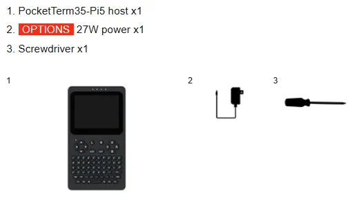 Waveshare portable handheld Linux terminal, 3.5inch 640×480 touch screen, optical bonding, for Rasp Pi 4B/5 dev & debug tool