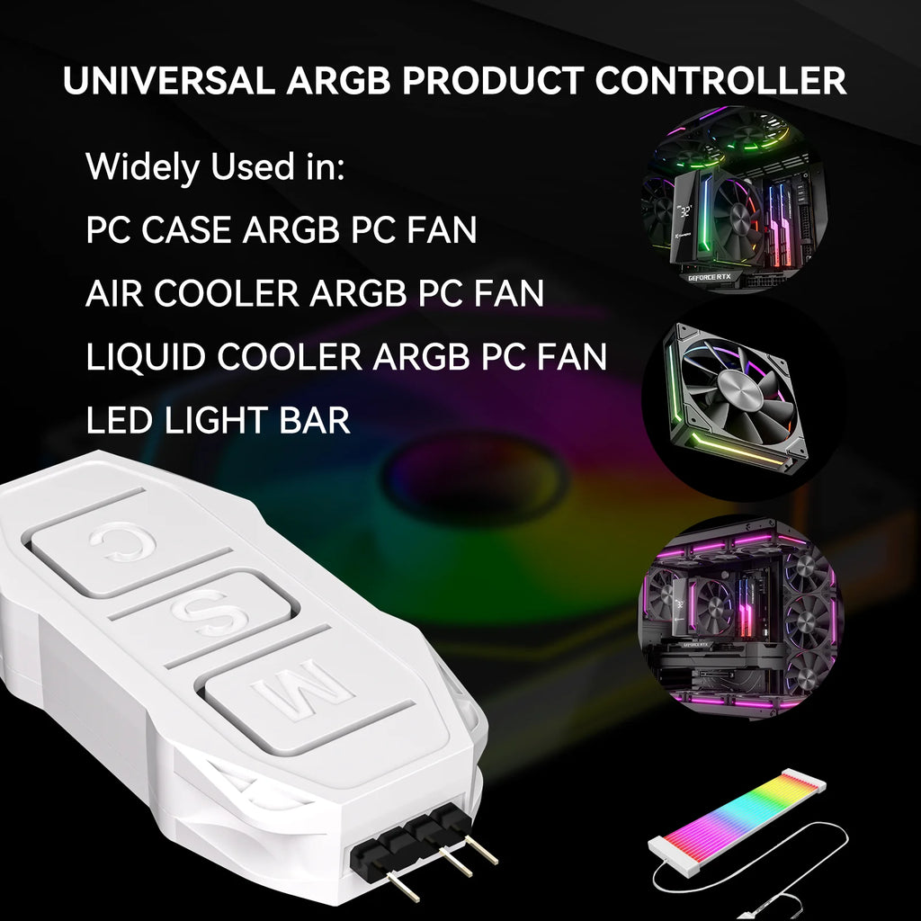 GSCOLER Controller Supports 5V ARGB DIY devices SATA power interface Dual-mode control of lights and speed