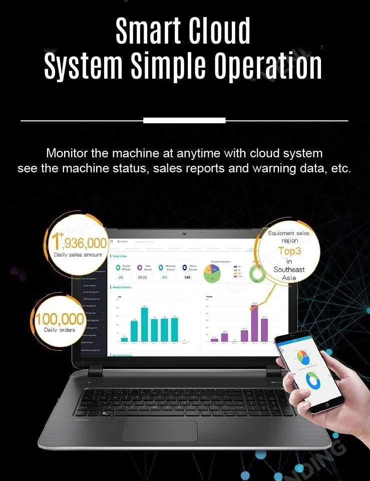 Smart Protein Shake Vending Machine Automatic Mixing System Touch Screen Cashless Payment Gym Fitness Use