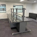 Laboratory Furniture Biology Bench C-Frame Lab Island Table With Sink And Reagent Shelf