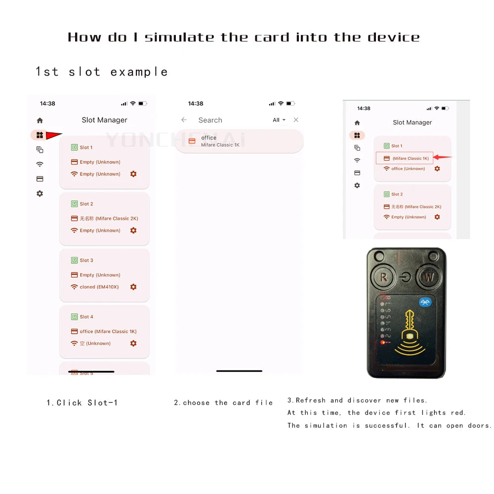RFID Chameleon Smart Chip Reader ISO14443 Key Detection EM125KHZ IC 13.56Mhz Badge Decode  RFID emulator