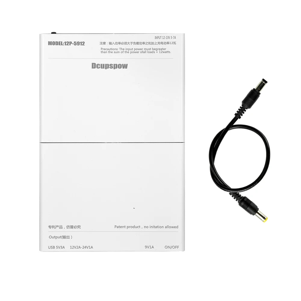DC 5V9V12V UPS Output Uninterrupted Power Supply 12x18650 Power Bank Box for Cellphone Power Storage Case Optical Modem Router