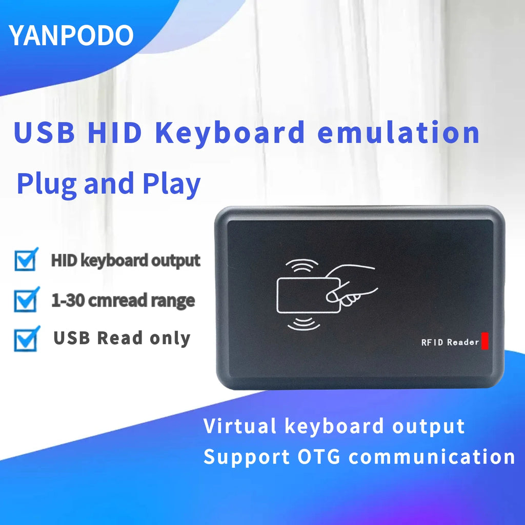 UHF RFID Reader Writer 860-960MHz Plug&Play USB Scanner for Android/iOS - Portable RFID Inventory Scanner with 5m Re