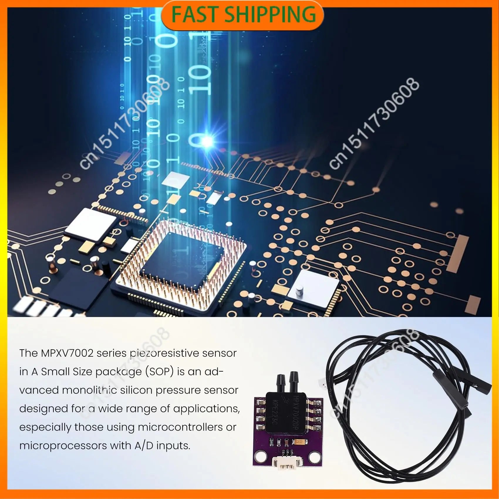Buy Now MPXV7002DP MPXV7002 Piezoresistive Transducer Differential Pressure Sensor For Arduino Microcontroller 2.5V 2 -2 Kpa