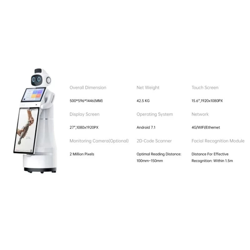 Customized Commercial Reception Smart Robot - New Big Screen AI Intelligent Humanoid Welcome Service Robot
