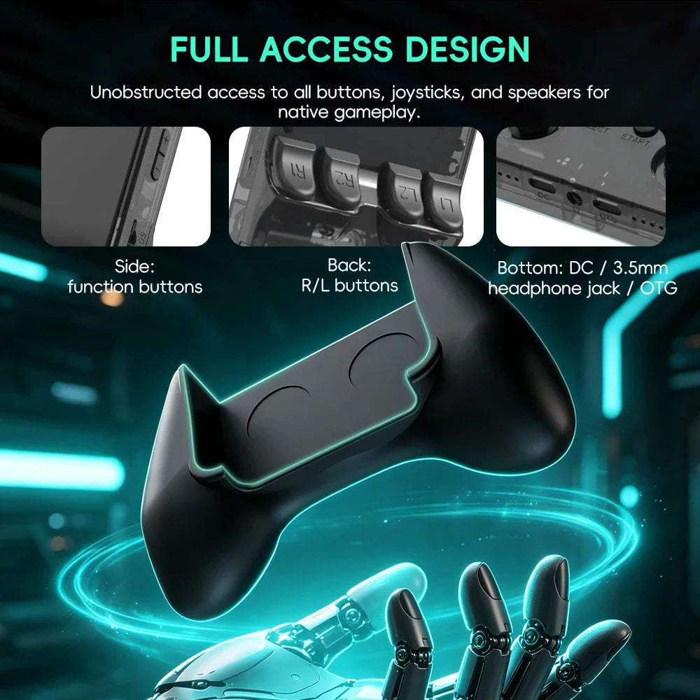 Data Frog R36S Grip, Pro Ergonomic Controller Handle Attachment, Enhanced Precision Gaming Grip for R36S Handheld Console
