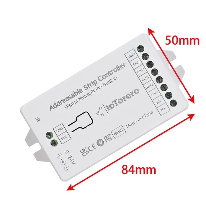 IoTorero WLED ESP32 Addressable Strip Controller 4CH 16A Relay Built In WS2811 WS2812B WS2814 WS2815 Works With Home Assistant