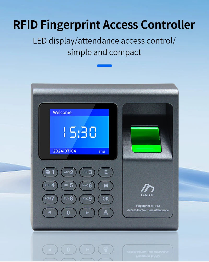 Biometric Fingerprint Scanner RFID Access Control System 1000 User USB Time Recorder Attendance Employee Machine