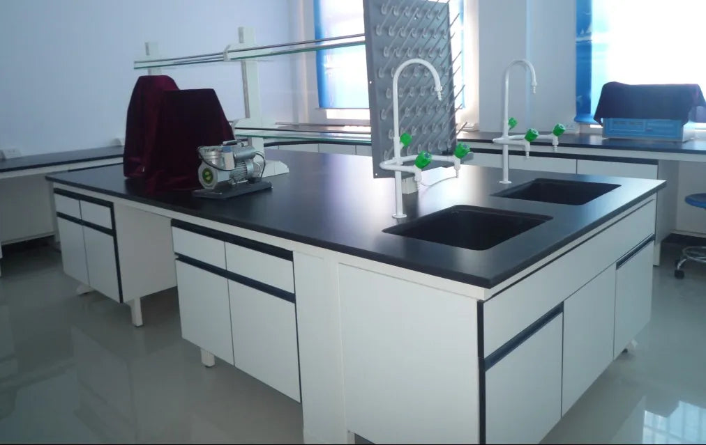 Hot Selling Lab Furniture Laboratory Metal Bench With Wood Cabinet For School