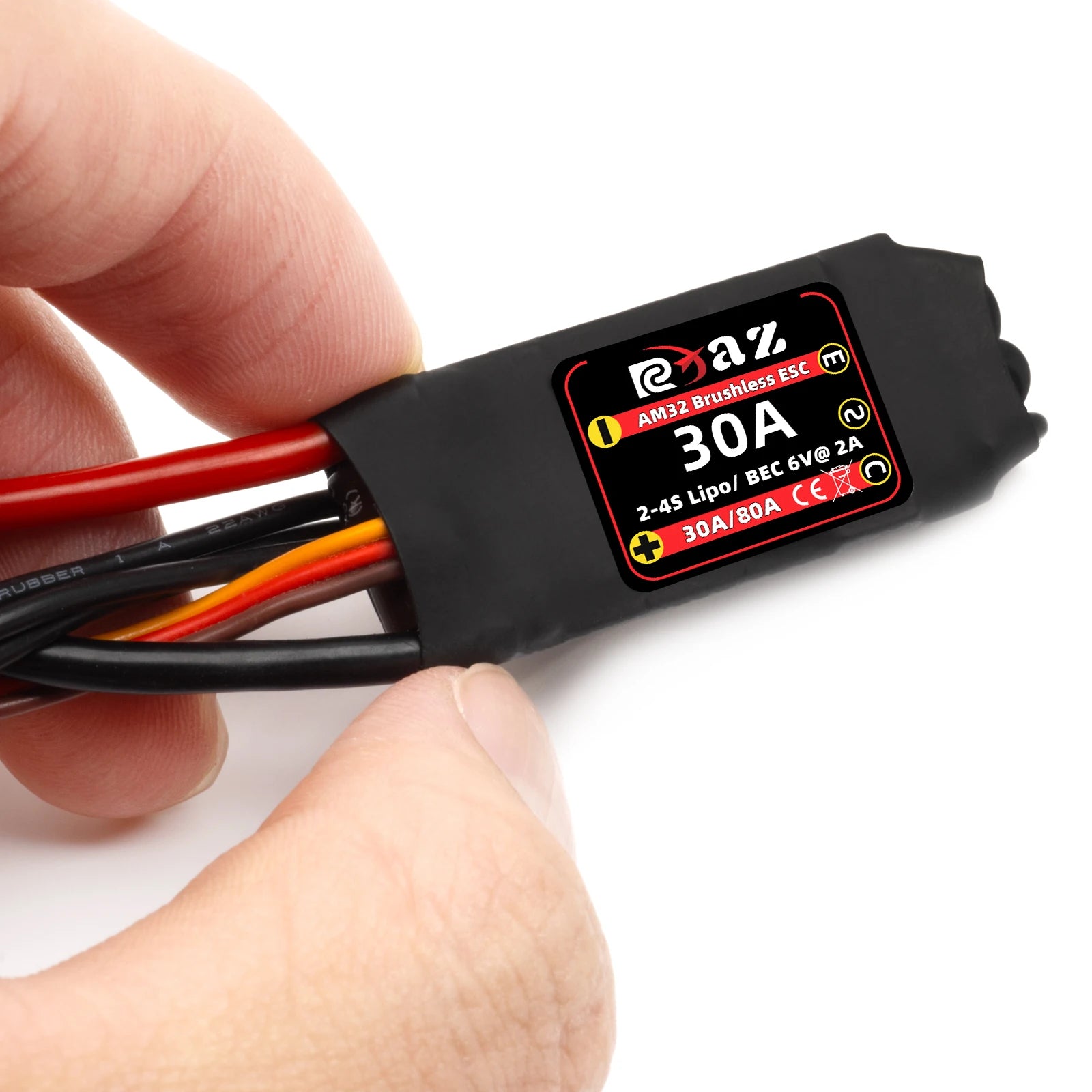 RCXAZ AM32 Programmable 30A ESC Speed Controller for 1/18 1/24 RC Cars Axial SCX24 FCX24 TRX4M 2-3s DIY Cars Performance Upgrade