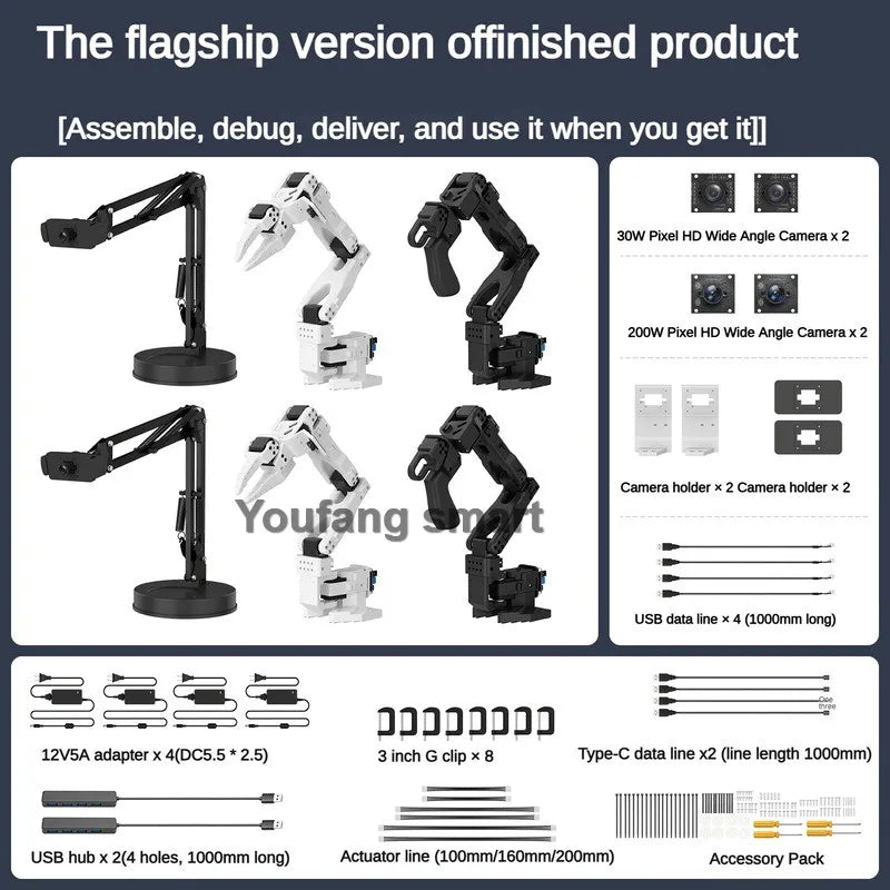 Assembled Low-Cost SO-ARM101 Open Source 6 Axis Robotic Arm LeRobot Embodied AI Vision Recognition SO101 Programmable Robot Kit