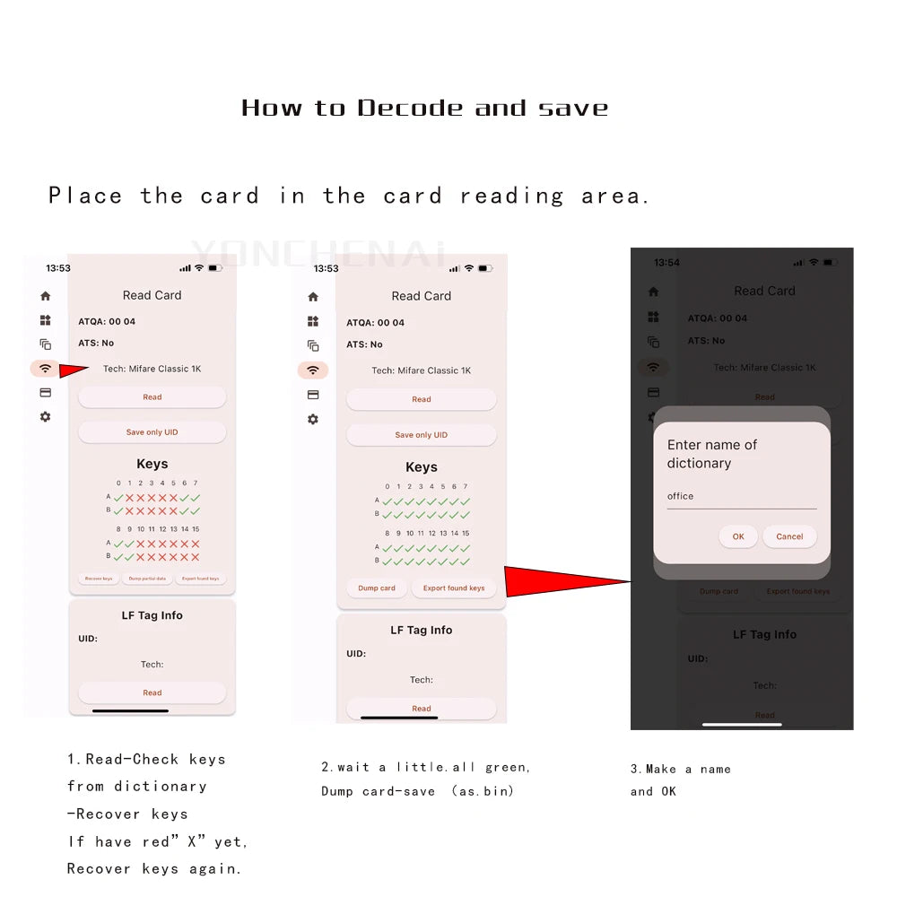 RFID Chameleon Smart Chip Reader ISO14443 Key Detection EM125KHZ IC 13.56Mhz Badge Decode  RFID emulator