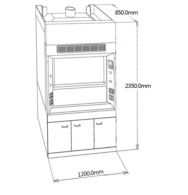 LaboratoryExhaust Hoods  Fume Cupboards Chemical Biological All Steel Ducted Fume Cabinets Stainless Steel Worktop Fume Hood