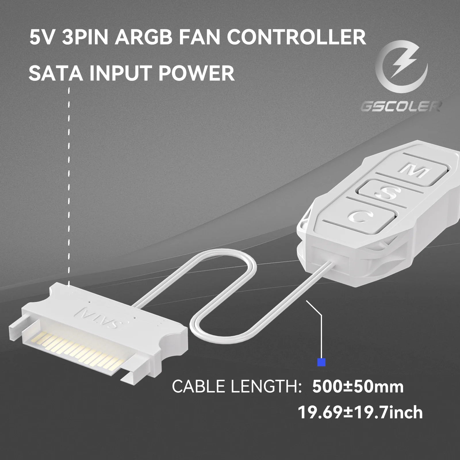 GSCOLER Controller Supports 5V ARGB DIY devices SATA power interface Dual-mode control of lights and speed